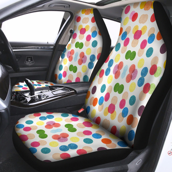 Abstract Colorful Polka Dots Print Pattern Car Seat Covers