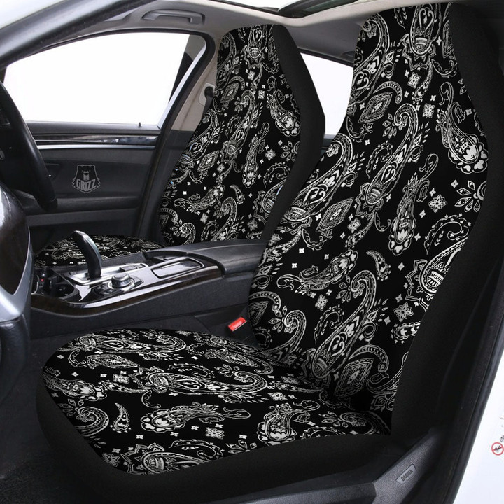 Bandana Black Paisley Print Pattern Car Seat Covers