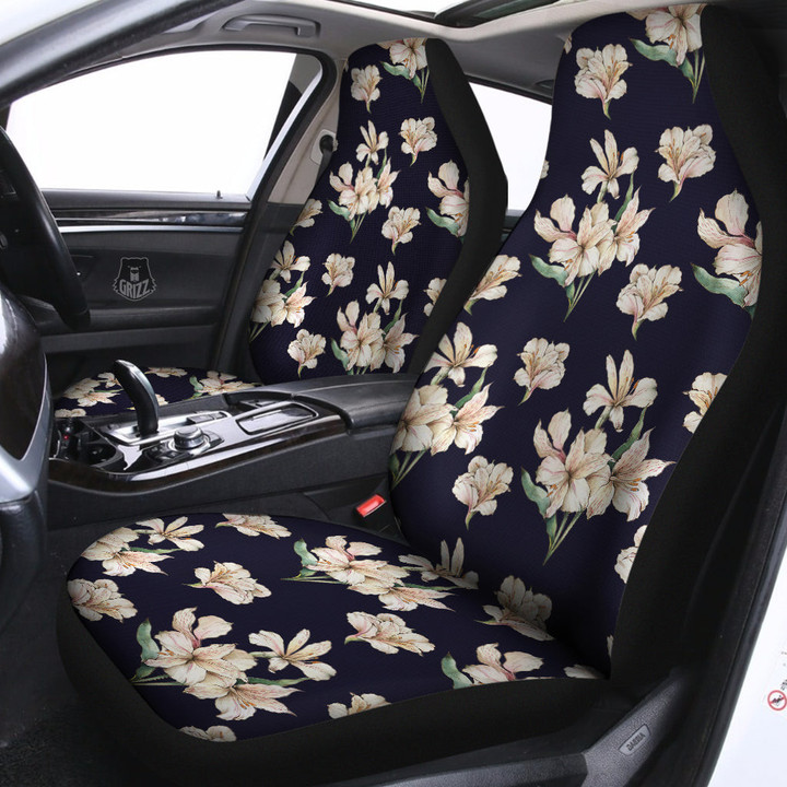Alstroemeria Watercolor Print Pattern Car Seat Covers