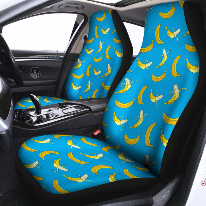 Banana Blue Print Pattern Car Seat Covers