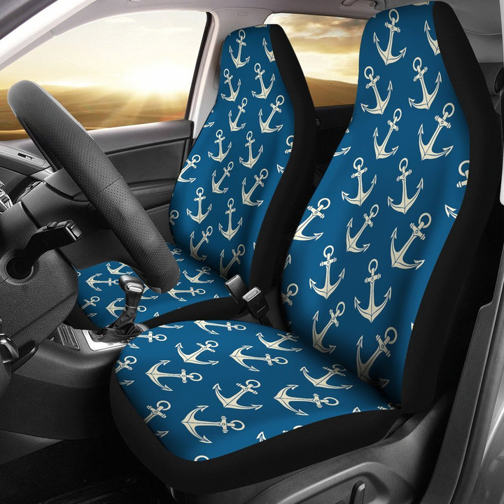 Anchor Nautical Print Pattern Universal Fit Car Seat Cover