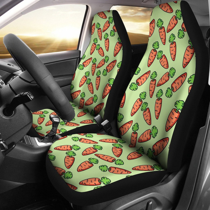 Carrot Print Pattern Universal Fit Car Seat Cover
