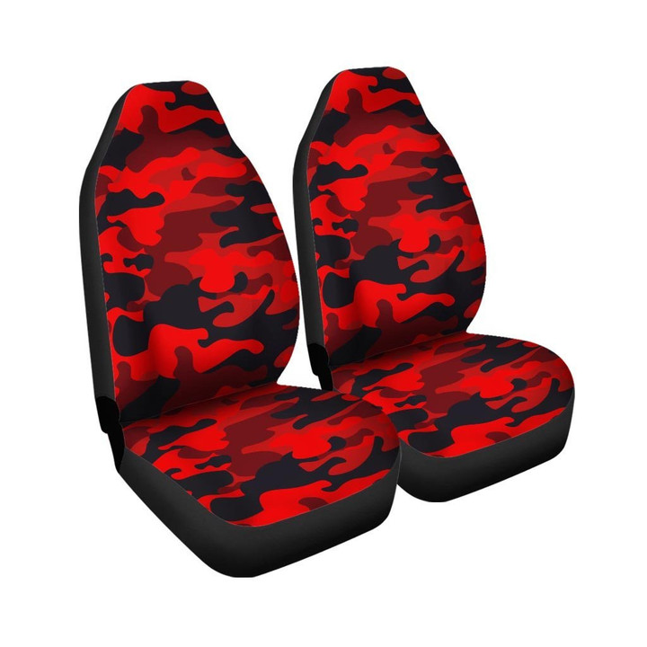 Red Camo Print Car Seat Covers
