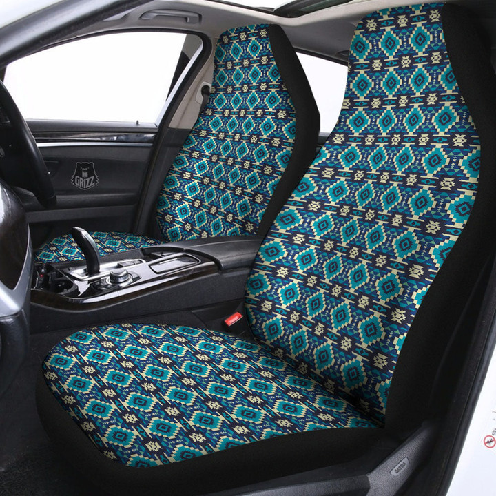 Aztec Turquoise And Blue Print Pattern Car Seat Covers