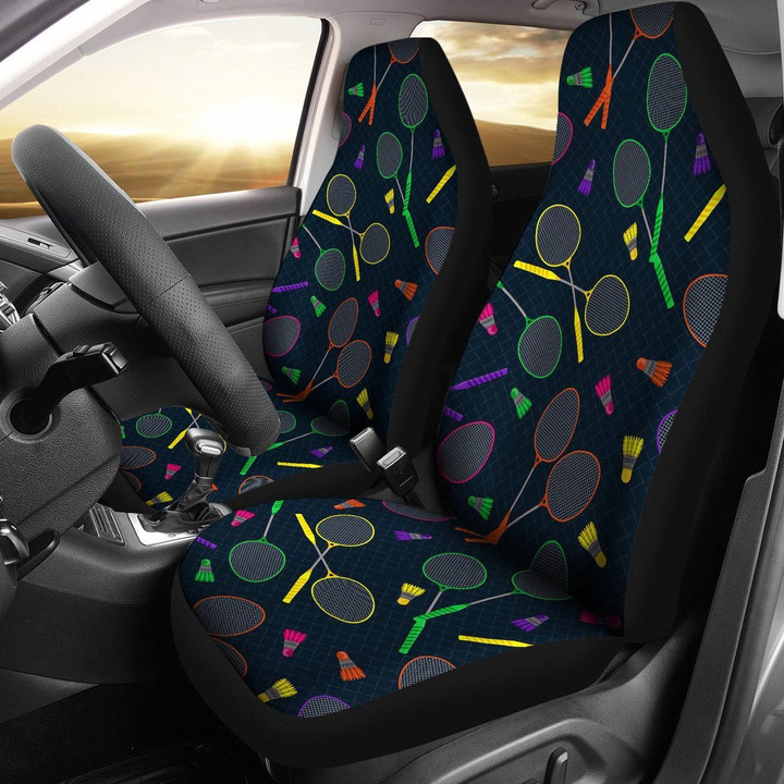 Badminton Colorful Pattern Print Universal Fit Car Seat Covers