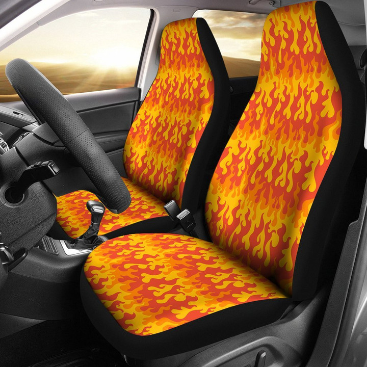 Fire Flame Print Pattern Universal Fit Car Seat Covers