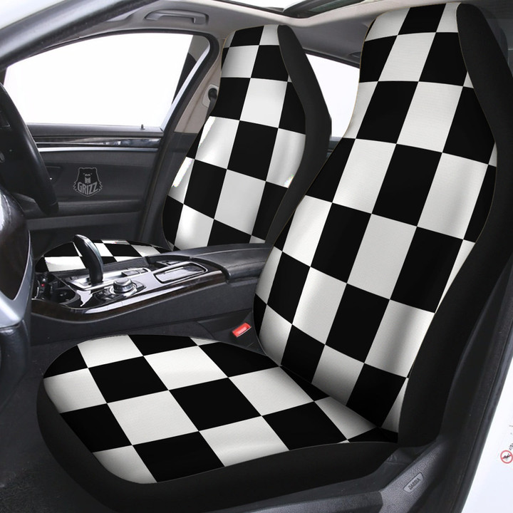 Checkered Board And Convex Shape Print Car Seat Covers