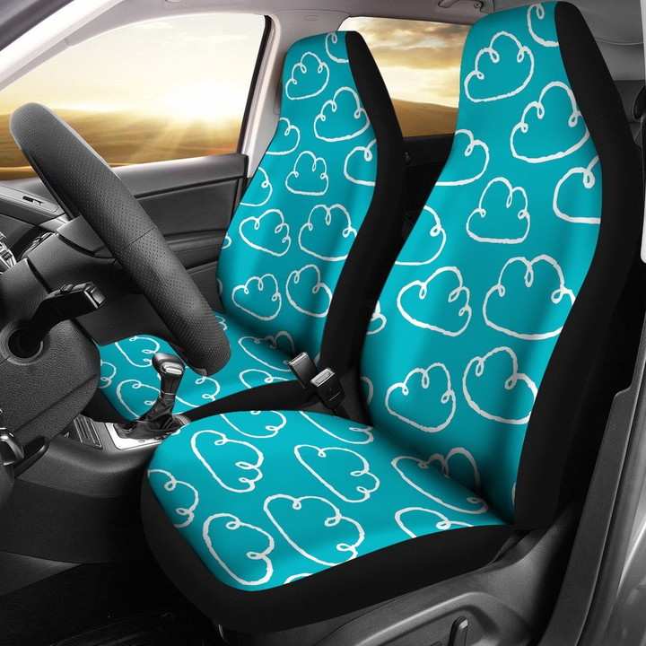 Drawn Cloud Pattern Print Universal Fit Car Seat Covers