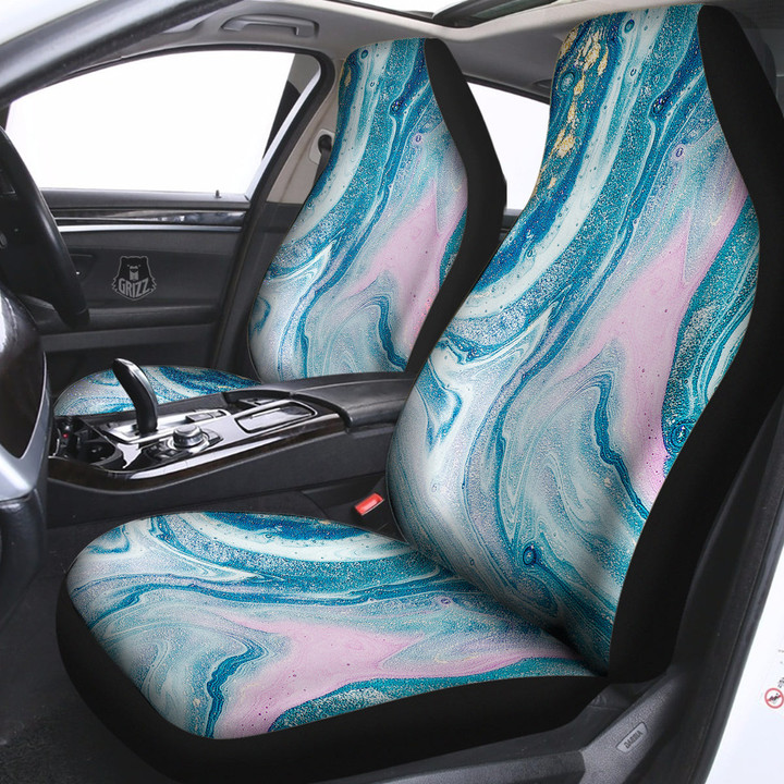 Abstract Ocean Marble Pink Blue Print Car Seat Covers
