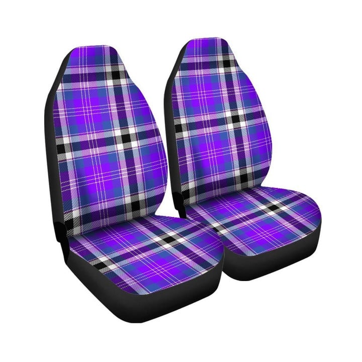 Black Purple Plaid Tartan Car Seat Covers
