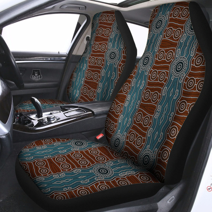 Aboriginal Dot Australia River Print Car Seat Covers