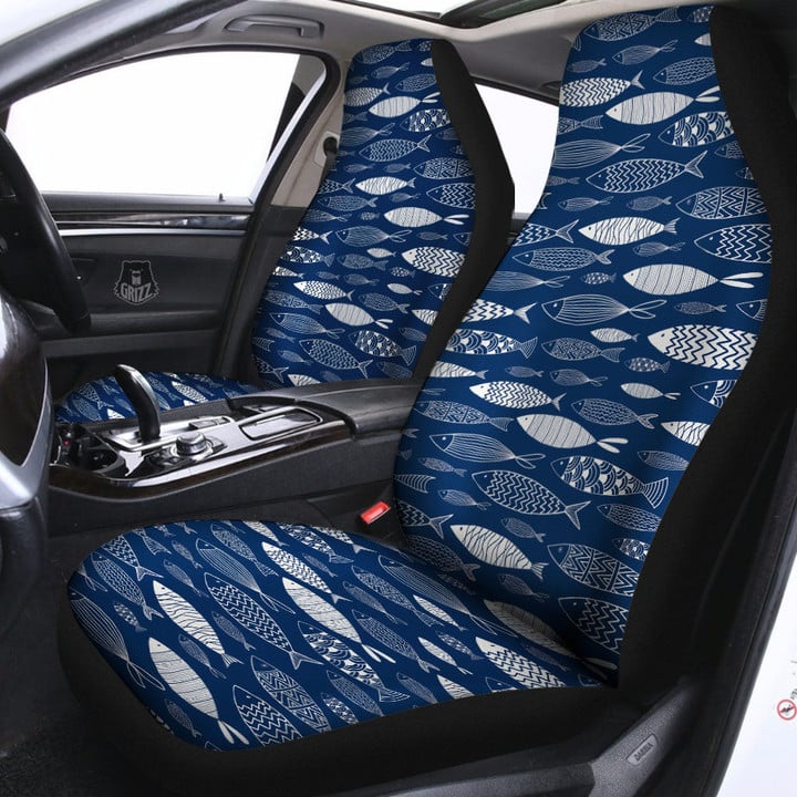 Fish Ornamental Print Pattern Car Seat Covers