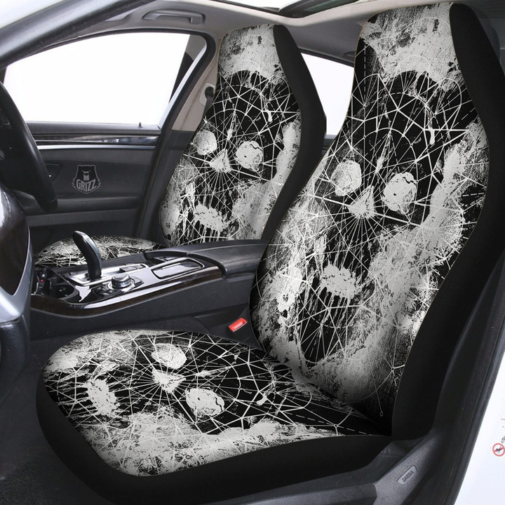 Demon Wicca White And Black Print Car Seat Covers