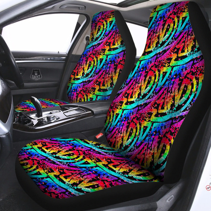 Abstract Graffiti Colorful Paint Print Pattern Car Seat Covers