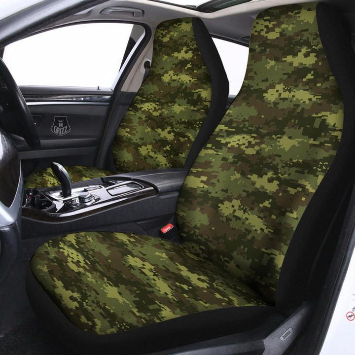 Digital Camo Green Print Pattern Car Seat Covers