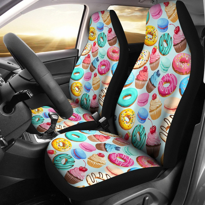 Dessert Cupcake Pattern Print Universal Fit Car Seat Cover