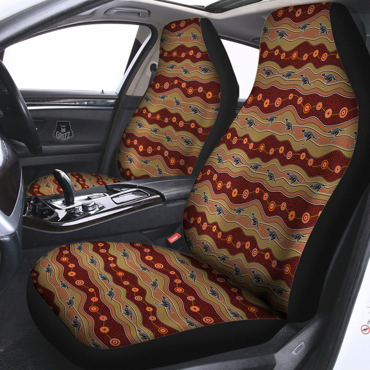 Aboriginal Australian Kangaroo Print Car Seat Covers