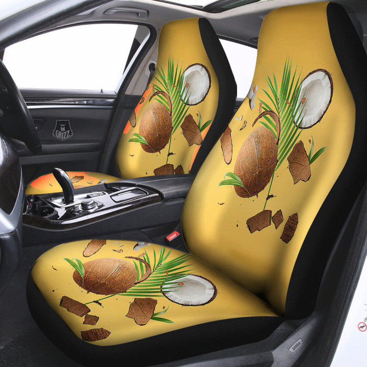 3D Coconut Print Car Seat Covers