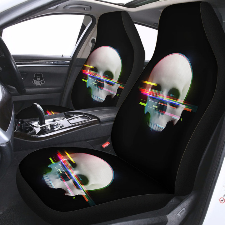 Astronaut Skull Digital Glitch Print Car Seat Covers