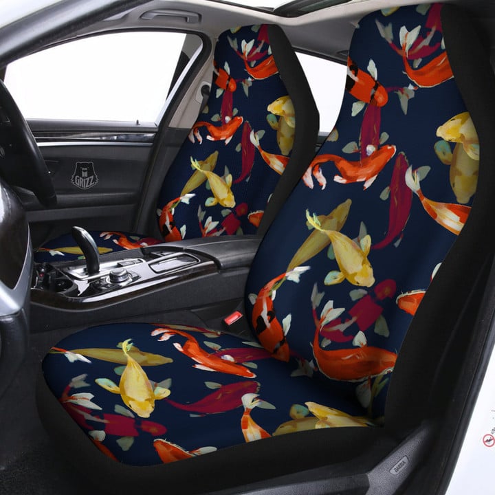 Carp Fish Koi Watercolor Print Pattern Car Seat Covers