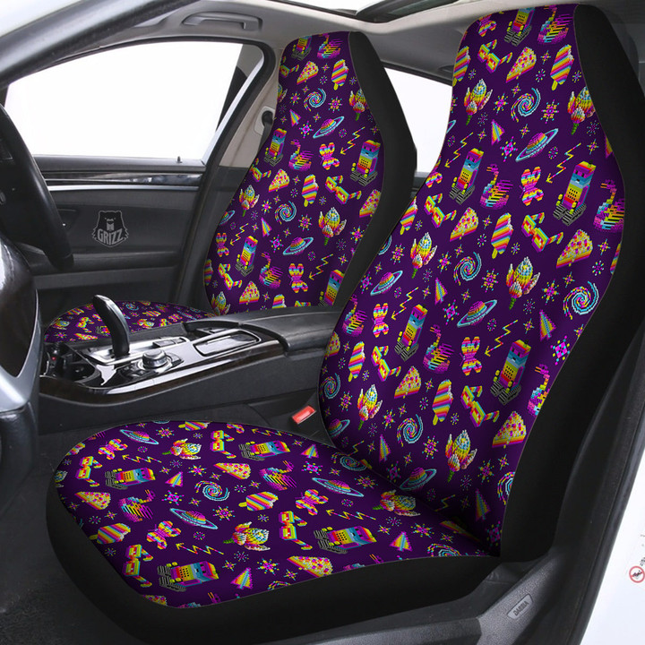 3D Pixel Cartoon Print Pattern Car Seat Covers