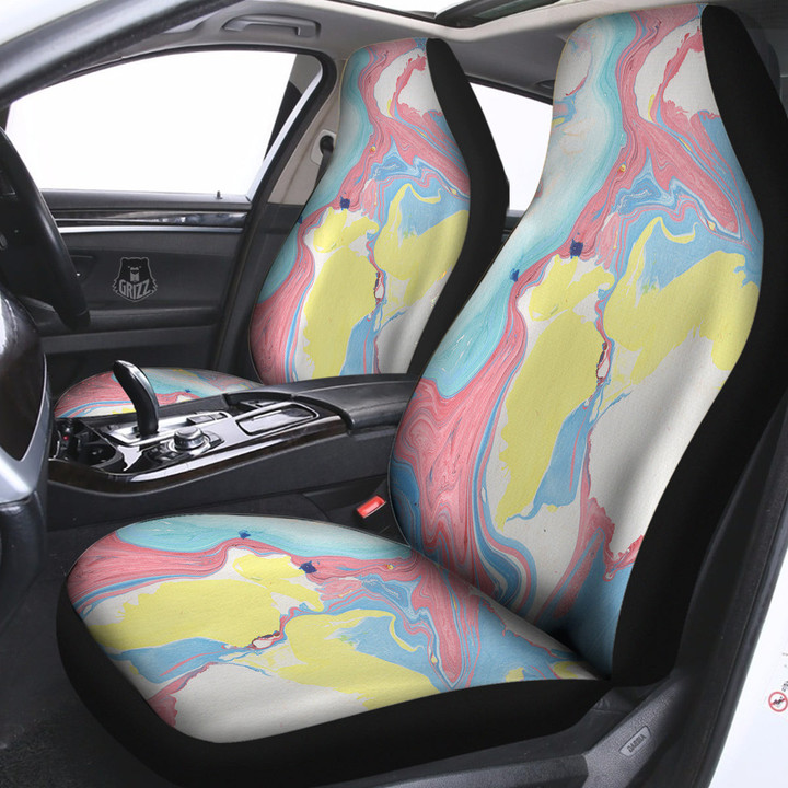 Abstract Pastel Texture Marble Print Car Seat Covers