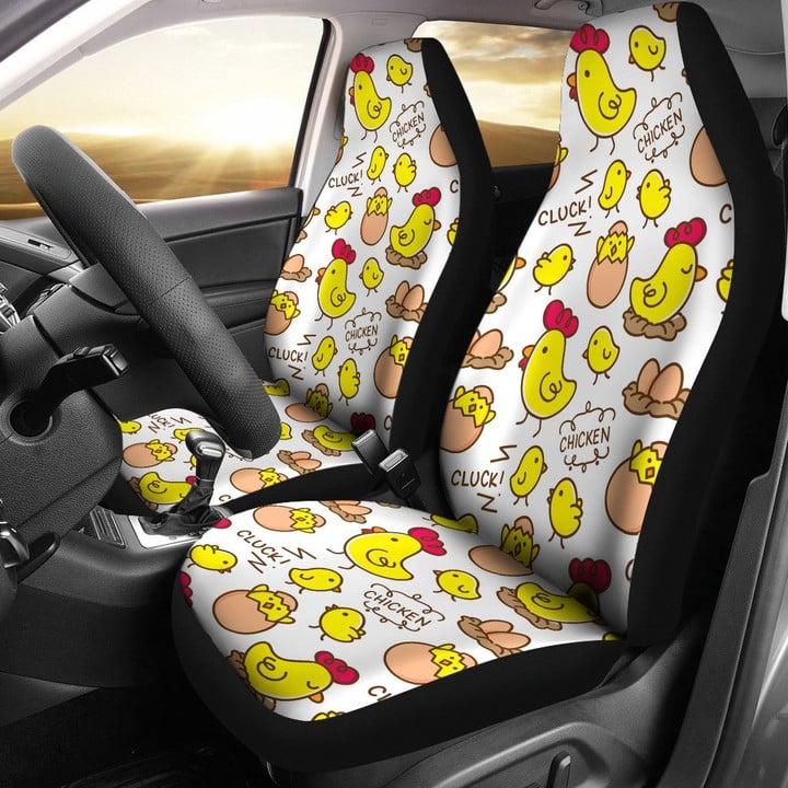 Farm Chicken Hen Chick Pattern Print Universal Fit Car Seat Cover