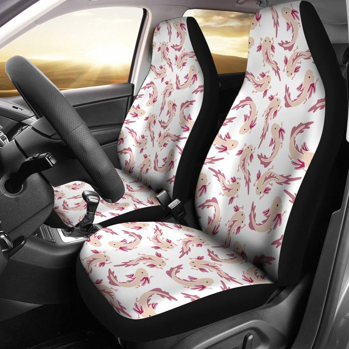 Axolotl White Pattern Print Universal Fit Car Seat Cover