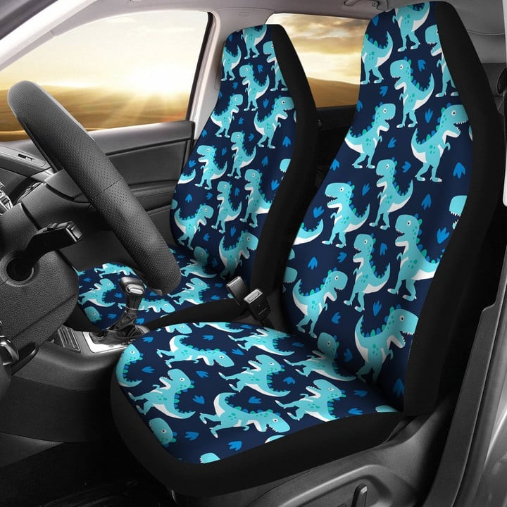 Dino Cartoon Dinosaur Pattern Print Universal Fit Car Seat Cover