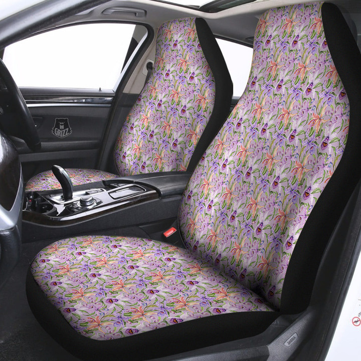 Cattleya Colorful Watercolor Print Car Seat Covers