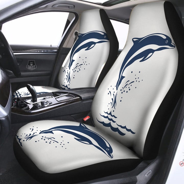 Dolphins Jump On Waves Print Car Seat Covers