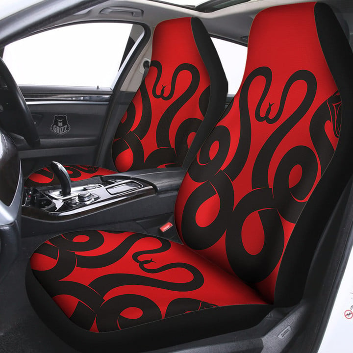 Red And Black Snakes Sign Print Car Seat Covers