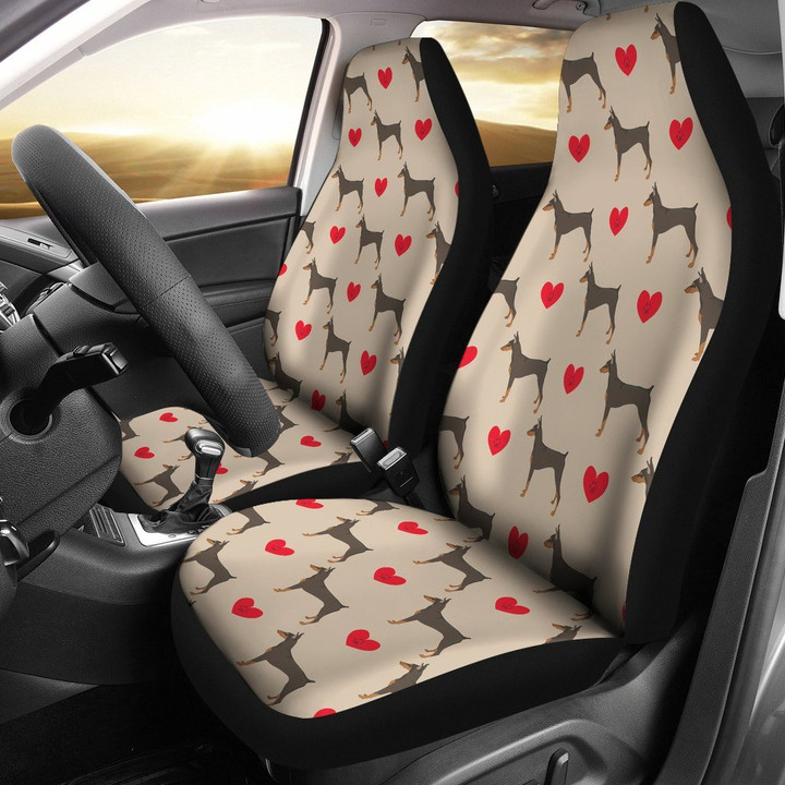 Doberman Dog Pattern Print Universal Fit Car Seat Cover
