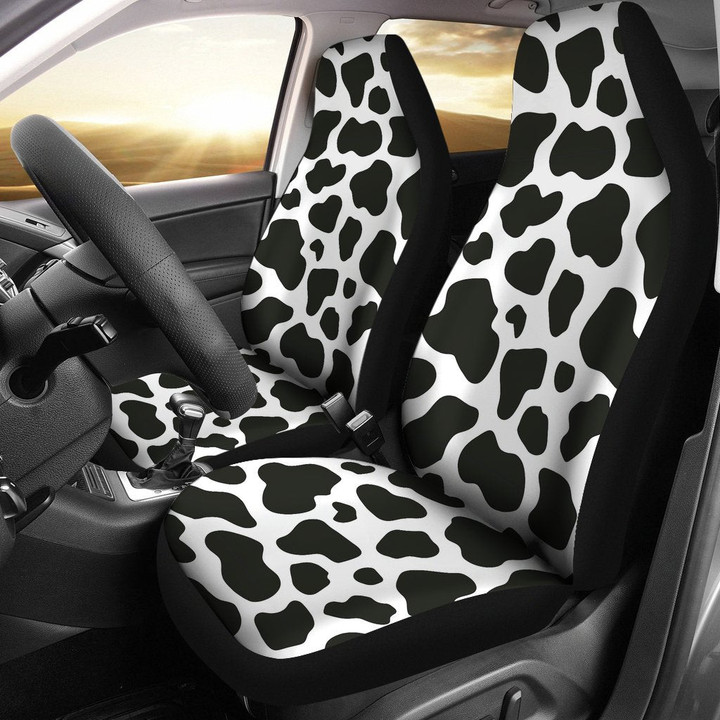 Black Cow Pattern Print Universal Fit Car Seat Cover