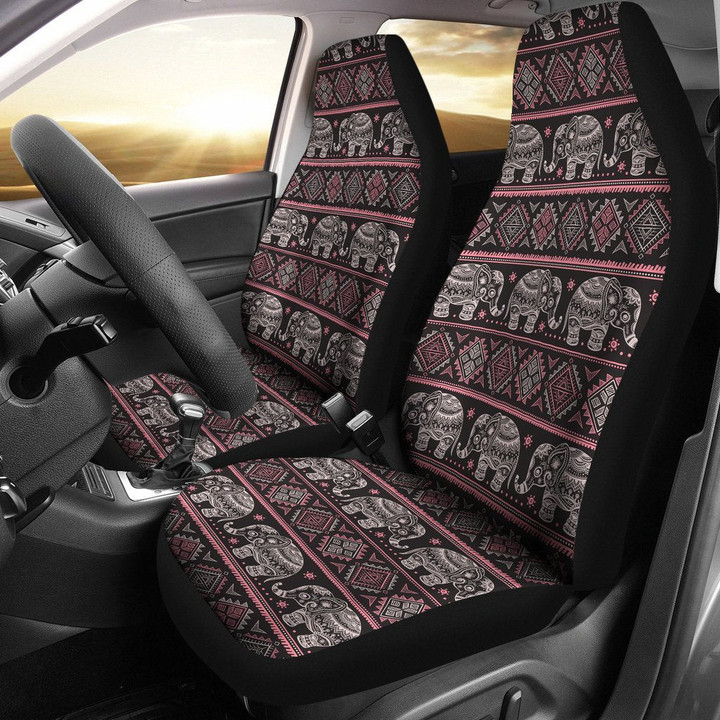 Red Elephant Aztec Pattern Print Universal Fit Car Seat Cover