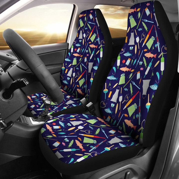 Bait Bass Fishing Print Pattern Universal Fit Car Seat Cover