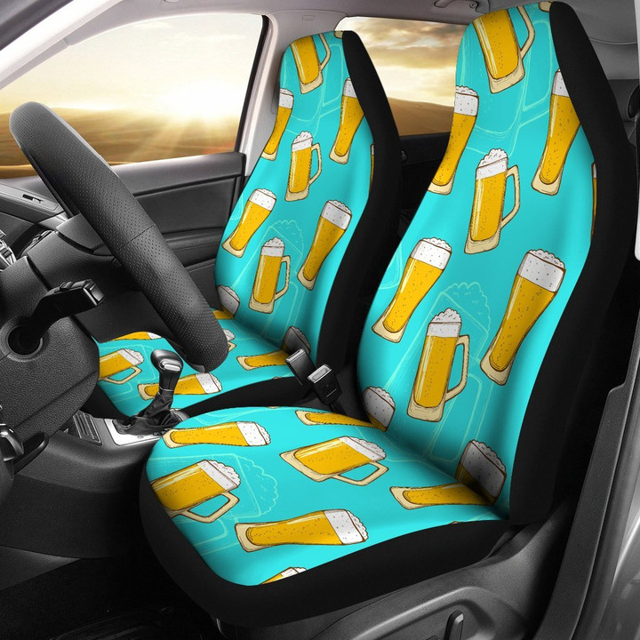 Beer Blue Pattern Print Universal Fit Car Seat Covers