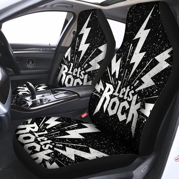 Abstract Rock Grunge Monochrome Print Car Seat Covers