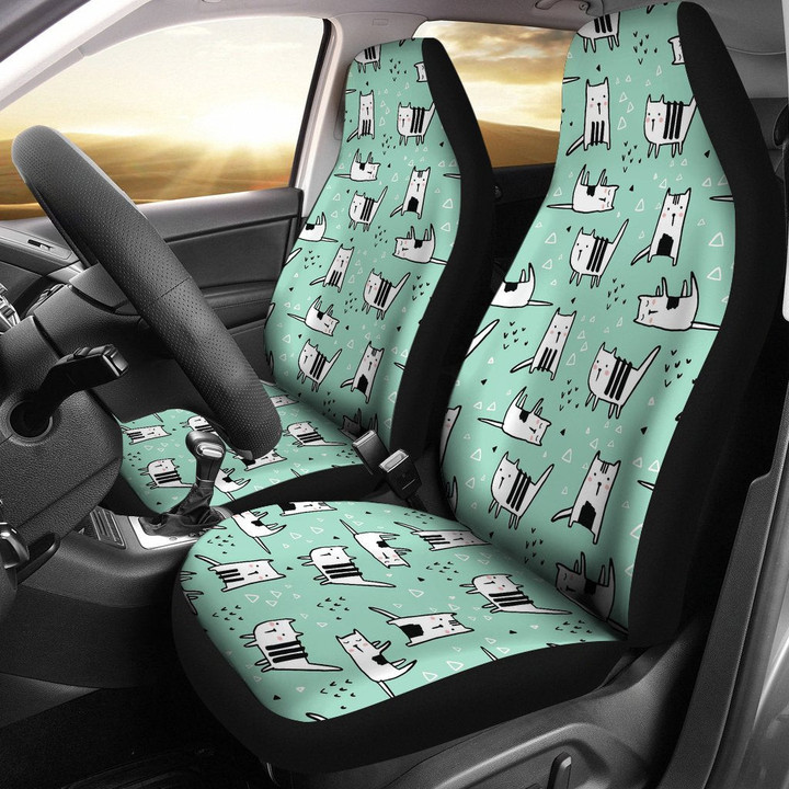 Cat Kitten Pattern Print Universal Fit Car Seat Cover