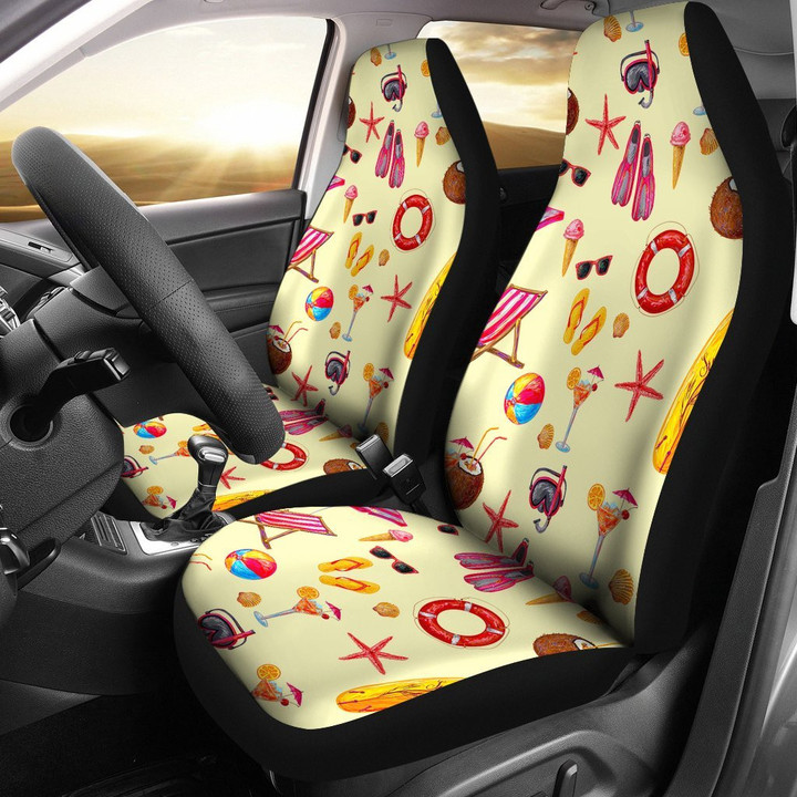 Beach Pattern Print Universal Fit Car Seat Covers