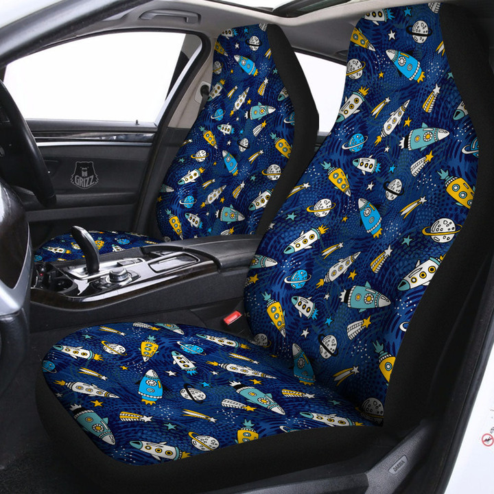 Rocket Doodle Print Pattern Car Seat Covers