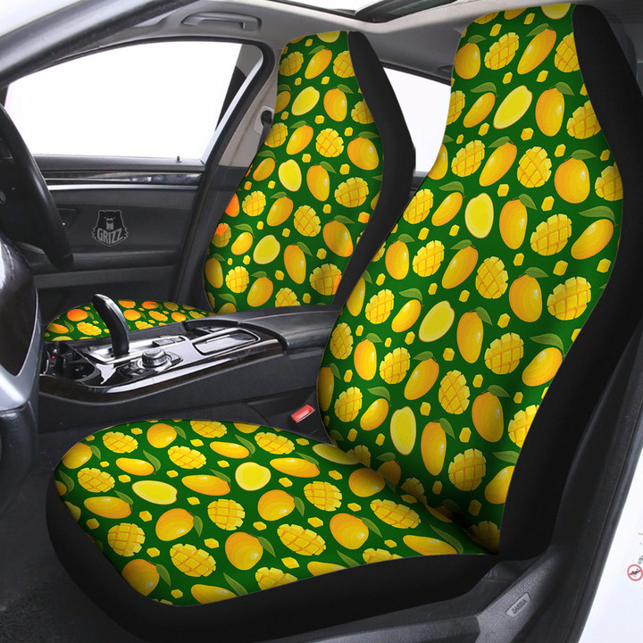 Cartoon Yellow Mango Slice Print Pattern Car Seat Covers