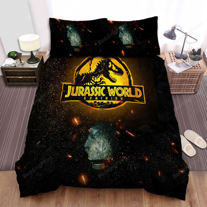 Jurassic World: Dominion (2022) Life Found A Way Movie Poster Bed Sheets Duvet Cover Bedding Sets