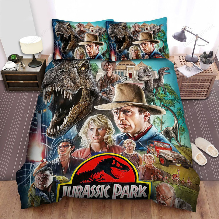 Jurassic Park Movie Poster Ix Bed Sheets Duvet Cover Bedding Sets