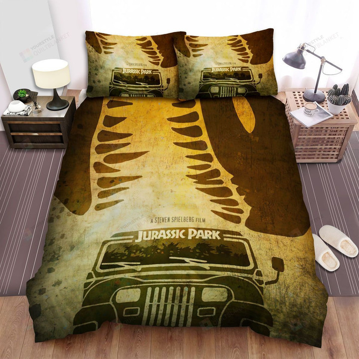 Jurassic Park Movie Vintage Filter Image Bed Sheets Spread Comforter Duvet Cover Bedding Sets