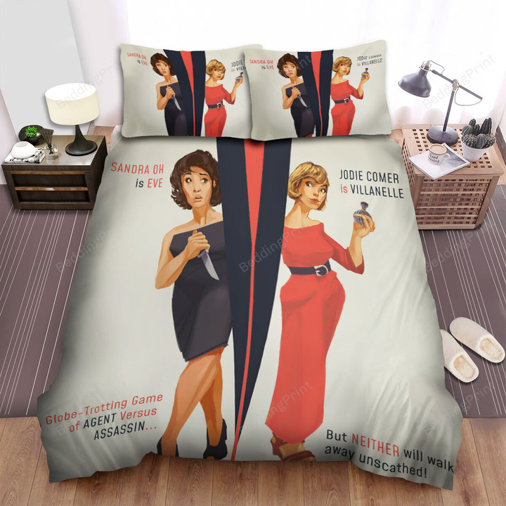 Killing Eve (2018-2022) Movie Digital Art 6 Bed Sheets Duvet Cover Bedding Sets