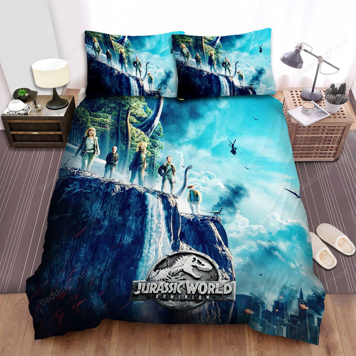Jurassic World: Dominion (2022) Dinosaurs Ruled The Earth Movie Poster Ver 1 Bed Sheets Duvet Cover Bedding Sets