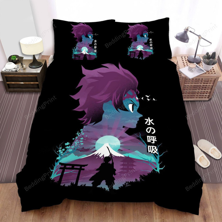 Illusion Negative Space Anime Hero Tanjiro Bed Sheets Duvet Cover Bedding Sets