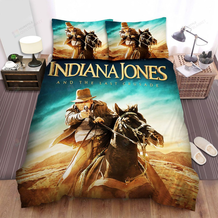 Indiana Jones And The Last Crusade Movie Poster 2 Bed Sheets Spread Comforter Duvet Cover Bedding Sets