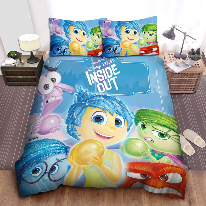 Inside Out The Five Emotions And The Memory Orbs Bed Sheets Duvet Cover Bedding Sets